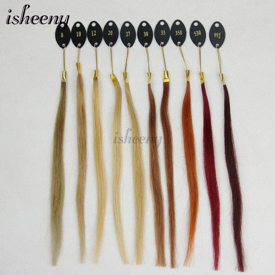 Isheeny Hair Extensions Color Rings 33colors 100% Real Remy Human Hair Color Chart Can Be Dyed For Salon Sample