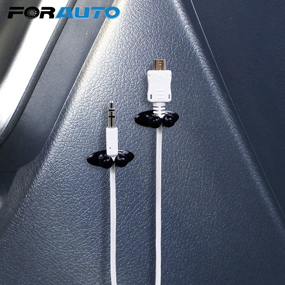 

8Pcs/Set Car Wire Holder Cable Organizer for Headphone USB Cable Tie Fixer Auto Charger Line Clasp Clamp Self-adhesive