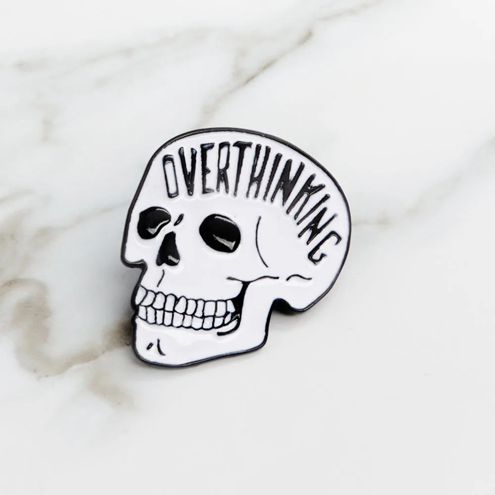 1 предмет творческий дизайн Overthink череп мягкая эмаль булавки для девочек Лацкан
