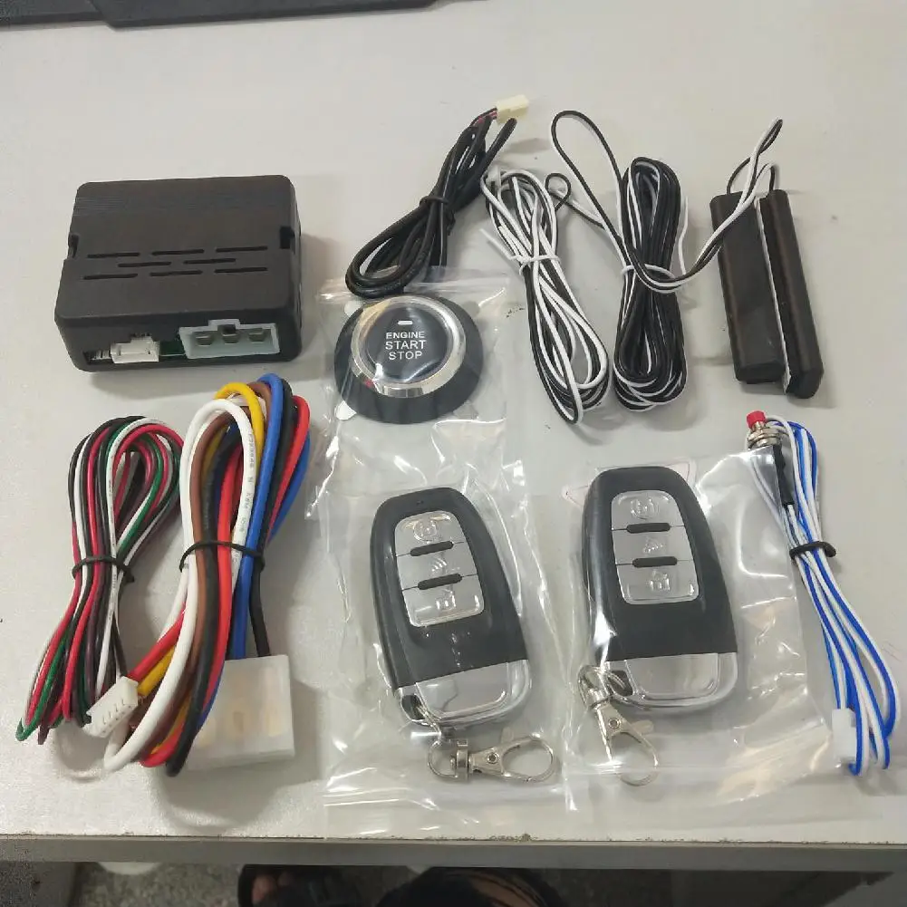  12V Universal 8Pcs Car Alarm Keyless Start Security System PKE Induction Anti-theft Keyless Entry P