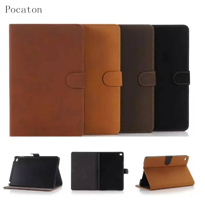 Pocaton Luxury Retro design Flip Leather Stand Cover For iPad Mini4 Case Tablet Protective Bag Business Style Cases Men | Компьютеры и