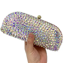 AB Серебряный Роскошный Кристалл горный хрусталь клатч Сумки женские вечерние сумочки свадебные браслеты вечерние сумки sc801