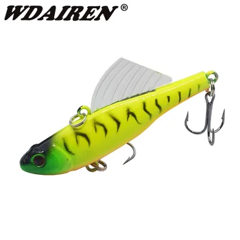 

1Pcs Sinking Vib vibration Fishing Lure 70mm 17.5g Winter Fishing Hake Bait Swivel Jig Wing Artificial Hard Lures Wobbler Tackle