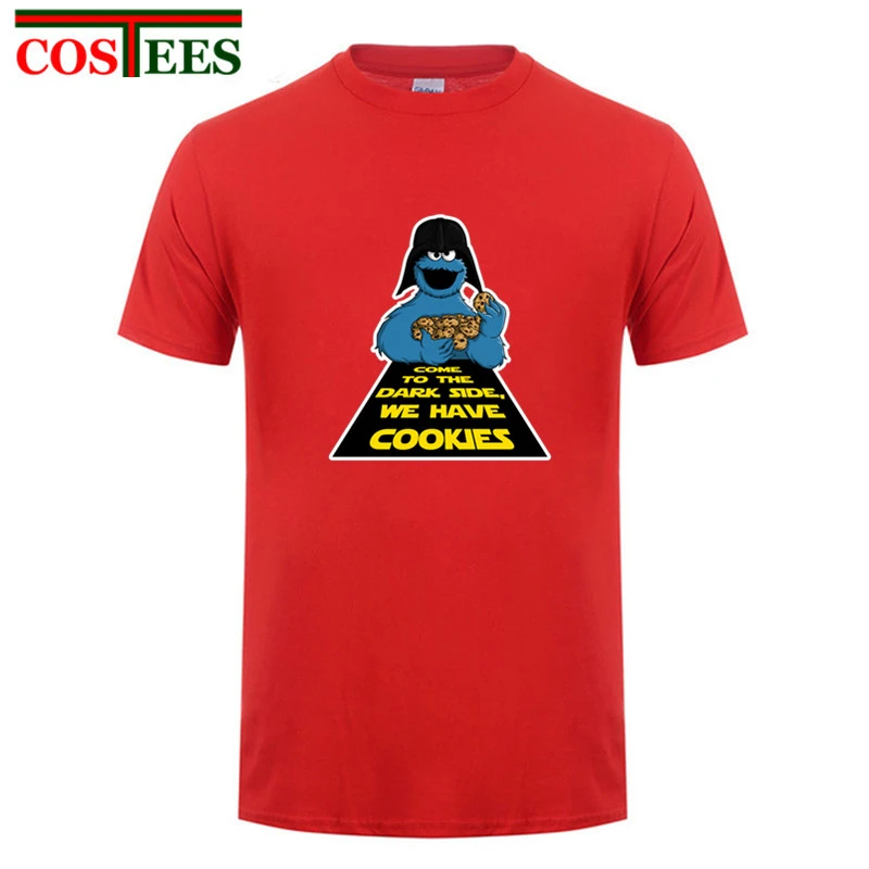 ダース ベイダーパターンダークサイドクッキーtシャツ男性セサミストリートクッキーモンスターtシャツパロディーデザインスターウォーズブランドアパレル T Shirts Aliexpress