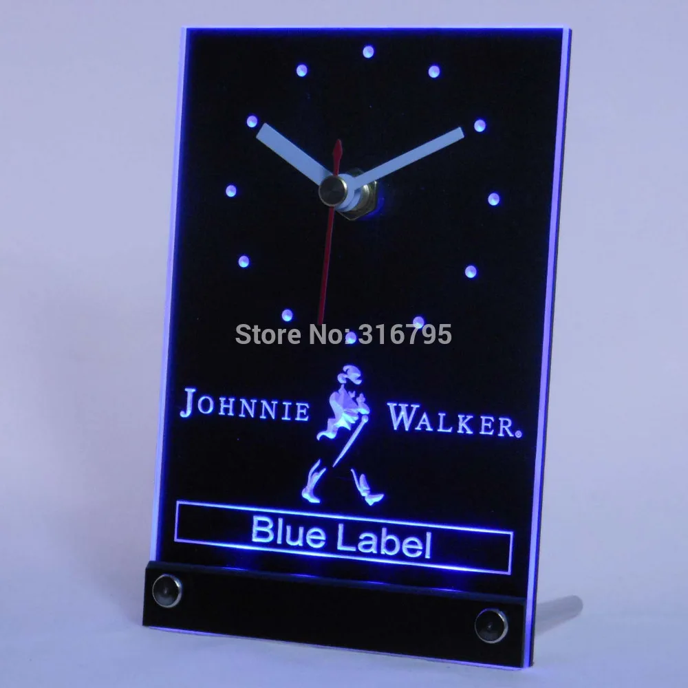 Tnc0116 Johnnie Walker Blue Label 3D Led Orologio Da Tavolo Da Tavolo