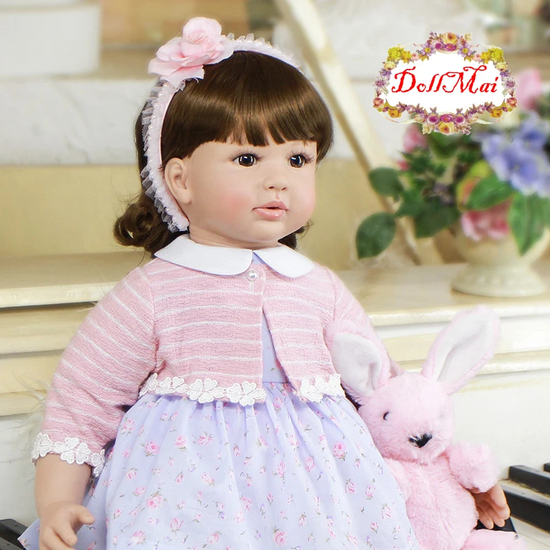 DollMai 24 &quot/60 см силиконовые куклы для новорожденных принцессы девочек игрушки