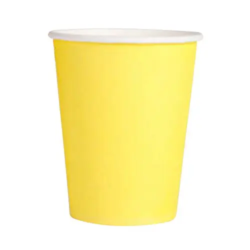 

Boutique DODA 20 Paper Cups (9oz) - Plain Solid Colours Birthday Party Tableware Catering(yellow)