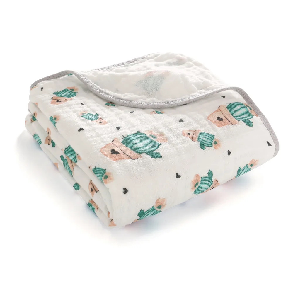 

2 Layers Blanket Swaddleing Infant Cotton Bedding Sheet Muslin Travel Blanket for Babies For Newborn Double layer Blanket