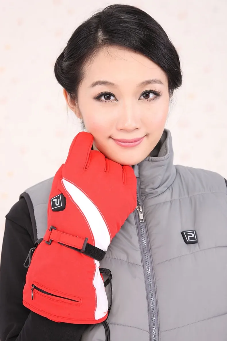 Зимние уличные Лыжный Спорт Подогрев перчатки 3,7 V рук Защитные теплые перчатки с Перезаряжаемые литий-ионный BatteriesX2pcs