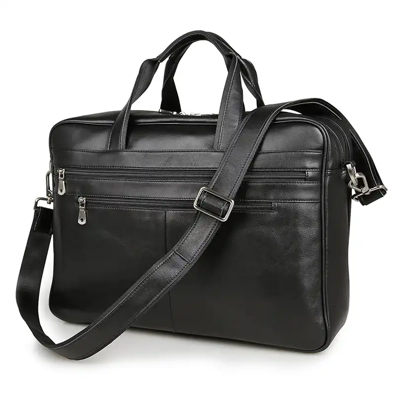 mens black leather briefcases