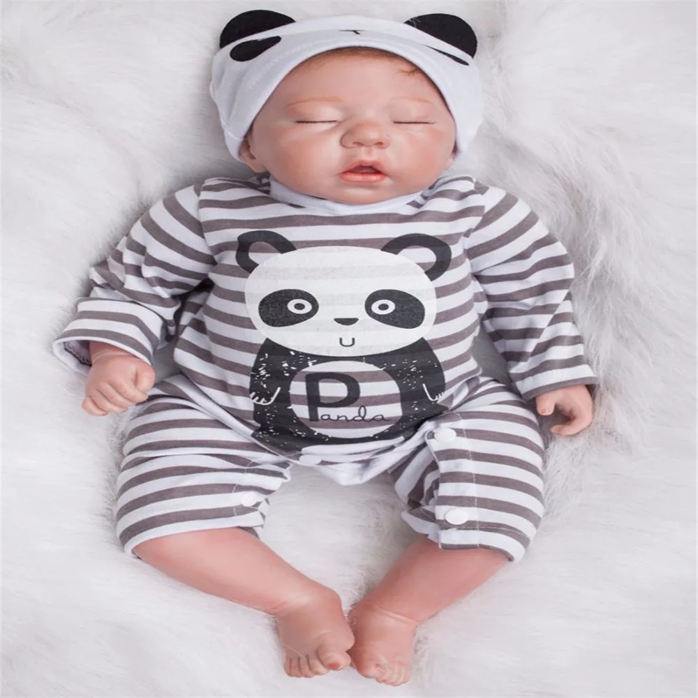 

SanyDoll 19 inch 49 cm Silicone baby reborn dolls, lifelike doll reborn Lovely clothes sleeping doll Holiday gift