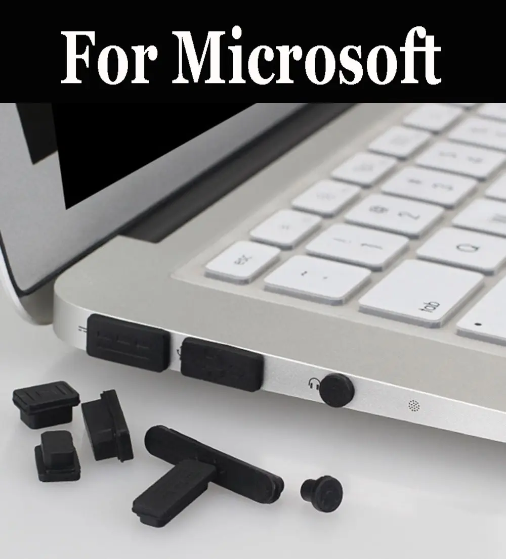 

12pcs Silicone Anti Dust Plug Cover Stopper Laptop Dustproof Dust Plug For Microsoft Surface Pro Surface Book 2