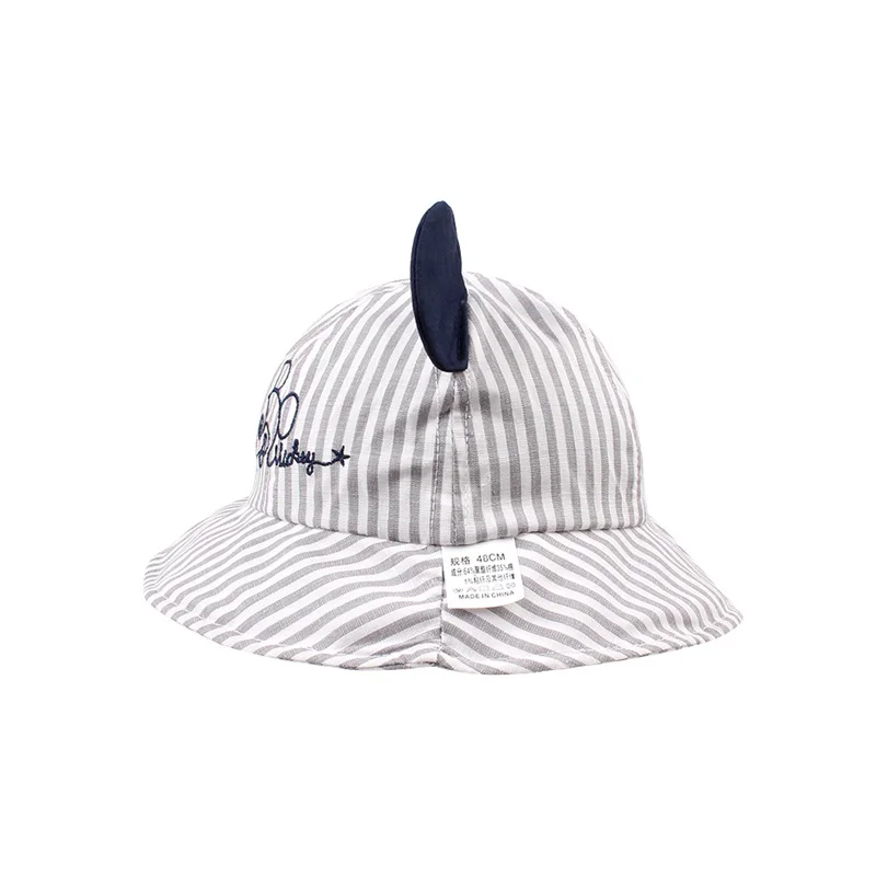 Striped Cartoon Baby Hat Mouse Ears Cute Baby Cap Breathable Wide Brim Baby Boys Hat Summer Lace Up Sun Cap Baby Girls Clothing (5)