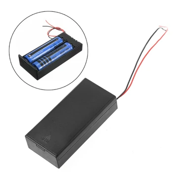 

3.7V 2x 18650 Battery Holder Box Storage Case Container With Cable ON/OFF Switch-M55