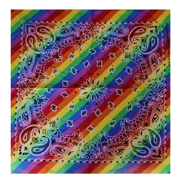 

FOXMOTHER New 100% Cotton Multicolor Rainbow Striped Paisley bandana Men Women