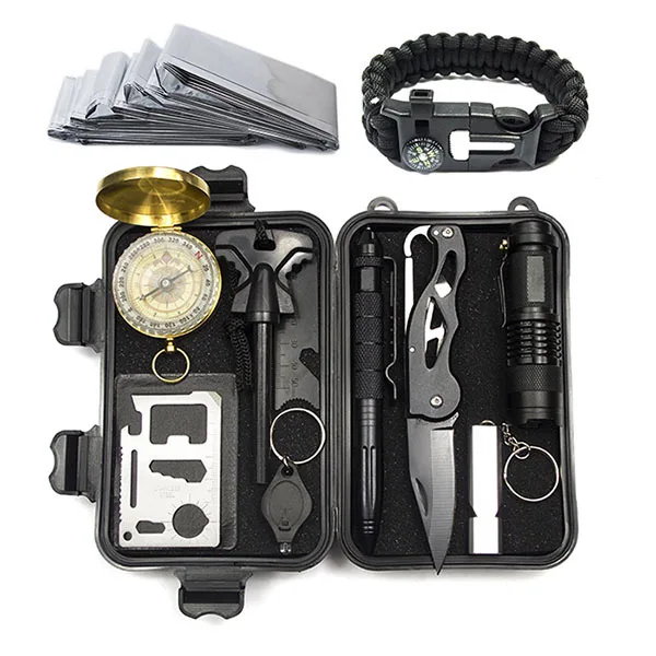 

A5 Outdoor Equipment Survival Box Survival Tool Set Multifunctional Field First Aid Box SOS Emergency Supplies
