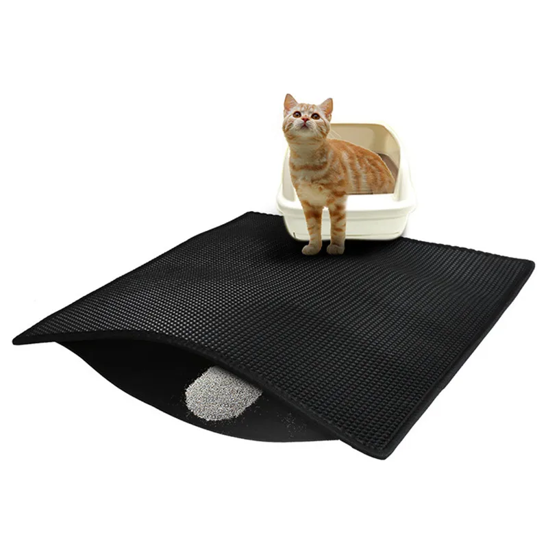 Pet Cat Litter Mat EVA Double-Layer Cat Litter Trapper Mats with Waterproof Bottom Layer non-slip p