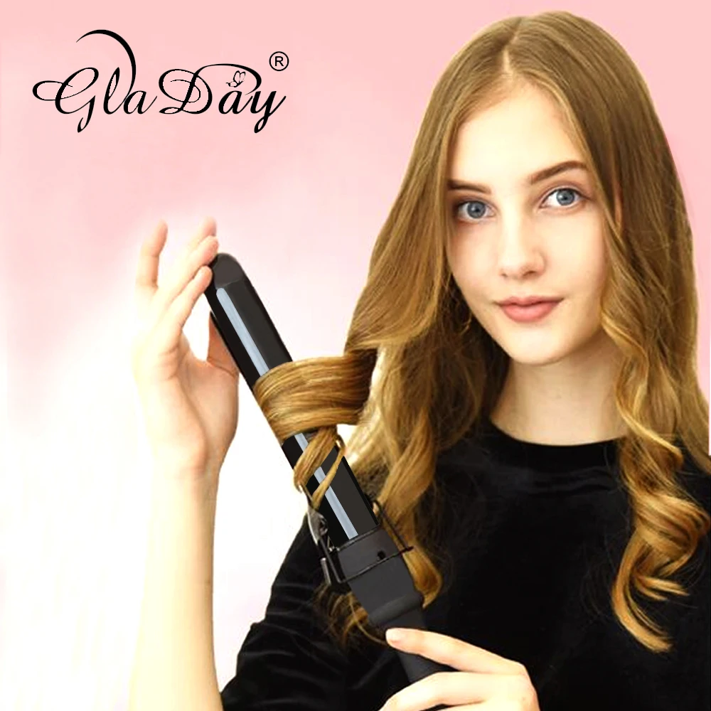 Online Herramientas de Diseño de cerámica LCD 38mm pro Rizador de Pelo Rodillo de Pelo Rulo Digitales Planchas Waver Curling Varita Mágica