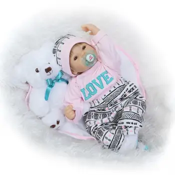 

22"55cm Reborn Babies Silicone Vinyl Dolls bebe ailve menina realistic new arrivals toy kids birthday giftsbrinquedos