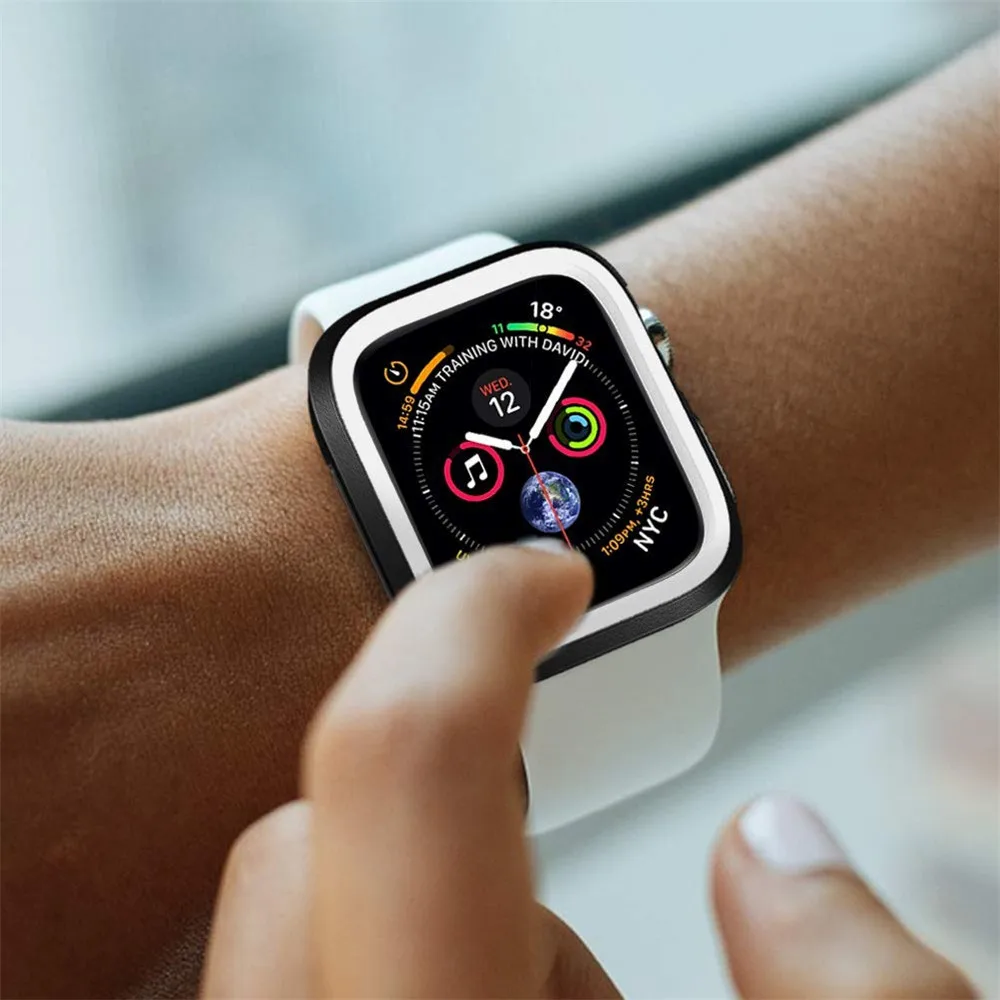 Модный Двухцветный силиконовый чехол для Apple Watch Series 1/2/3, чехол с рамкой, полная защита 42 мм, 38 мм, для i Watch 4, чехол 4