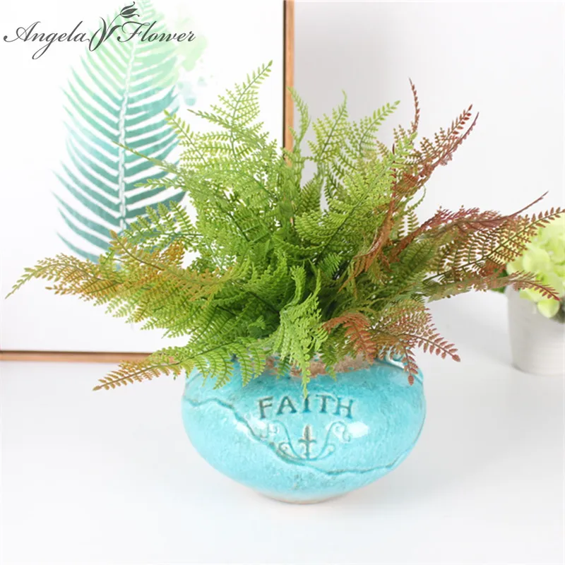 

Simulation persian leaves green plant high - grade small bouquet artificial plant wedding decoration for home hotel party decor