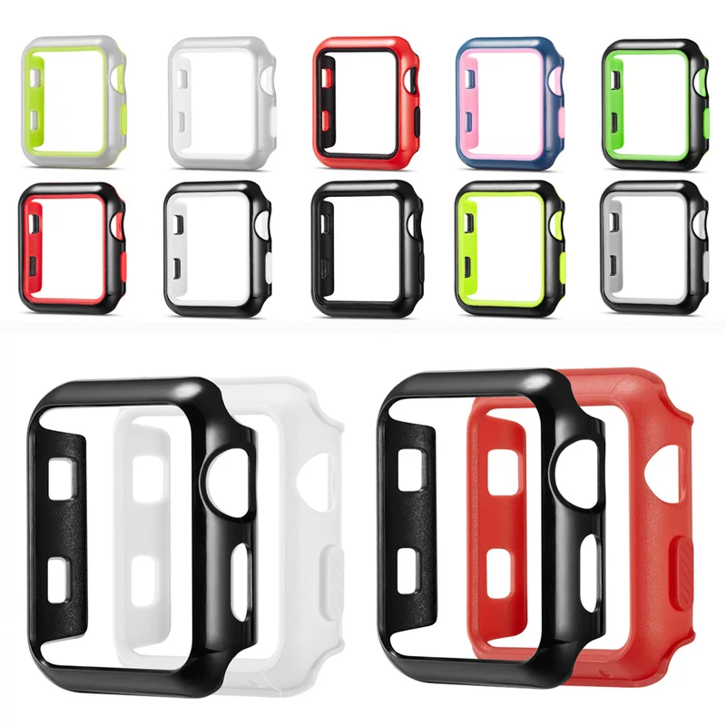 Силиконовый чехол Бампер для Apple Watch IWatch Series 1 2 3 крышка рамка Полная защита 42 мм 38 |