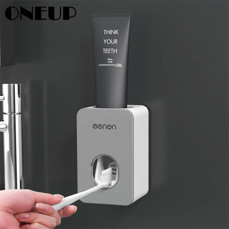 

ONEUP Automatic Toothpaste Dispenser Toothpaste Squeezers Dust-proof Toothbrush Holder Wall Mount Stand Bathroom Accessories Set