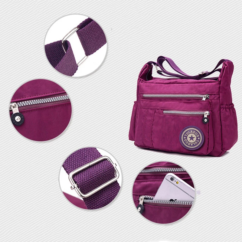 المرأة حقيبة ساع السيدات حقيبة يد من النايلون السفر عارضة الأصلي حقيبة الكتف الإناث عالية الجودة سعة كبيرة Crossbody حقيبة