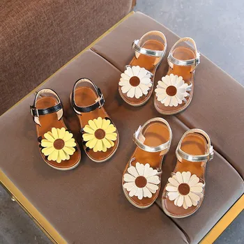 

New Summer Kids Girl Sandals Breathable Anti-Slip Flower Design Shoes Sandals Soft Soled Shoes Princess Shoes Beach Shoes