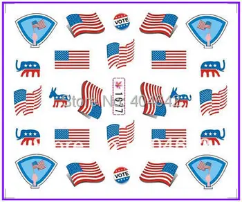 

30 PACKS / LOT Free Shipping Nail Art Water Transfers Stickers Nail Decals Stickers Water Decal National Flag