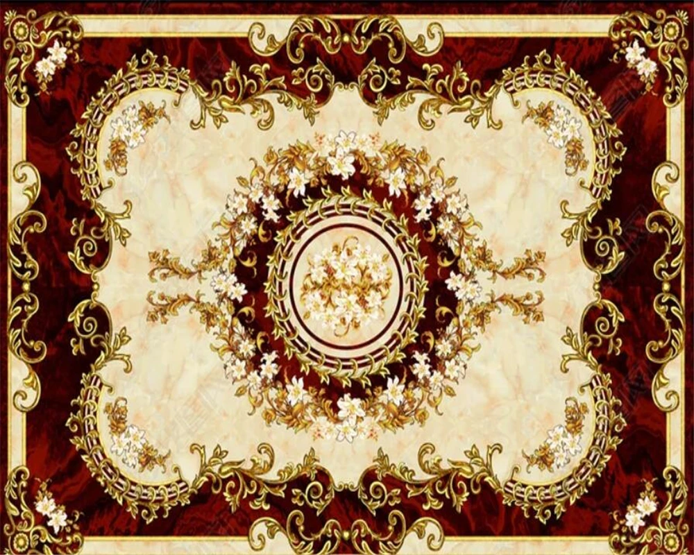 European style carpet non-slip waterproof self-adhesive bedroom 3D floor tiles Custom home bathroom 3D wallpaper Beibehang European style carpet non-slip waterproof self-adhesive bedroom 3D floor tiles Custom home bathroom 3D wallpaper Beibehang