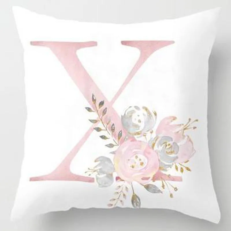 pillow covers for sofa nordic Alphabet Flowers  Sofa Car Pillow Cover Print Floral pillowCase Home Decor almofada coussins