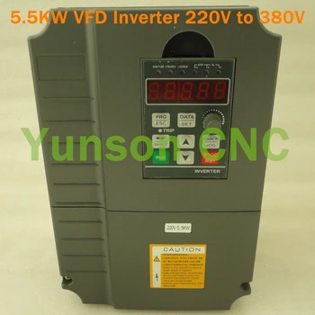 

5.5kw 5500w 7hp variable frequency drive VFD inverter 220V single phase input 380V 3phase output for 220V power source system