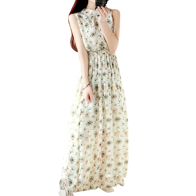 

Summer Dress Women Beach Maxi Long Chiffon Dress Ruffles Wrap Casual Turn-down Neck Sexy Party Dress Women Girl