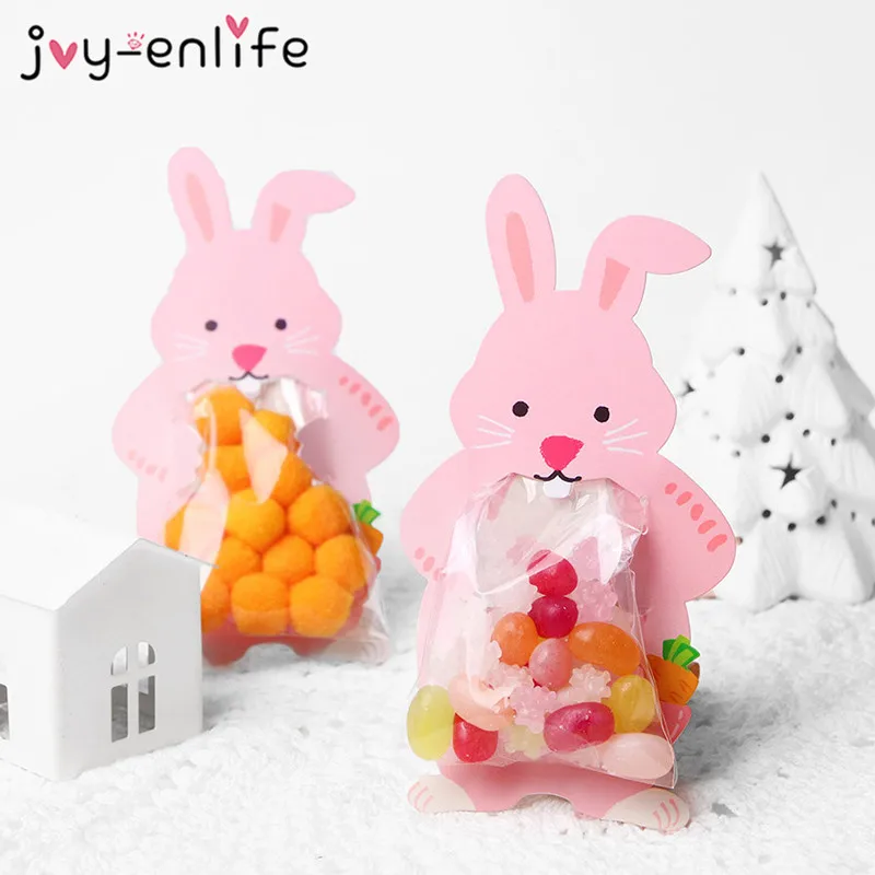 

10pcs Easter Decoration Animal Rabbit Bear Koala Candy Bags Greeting Card Cookie Bags Gift Bags Baby Shower Birthday Party Decor