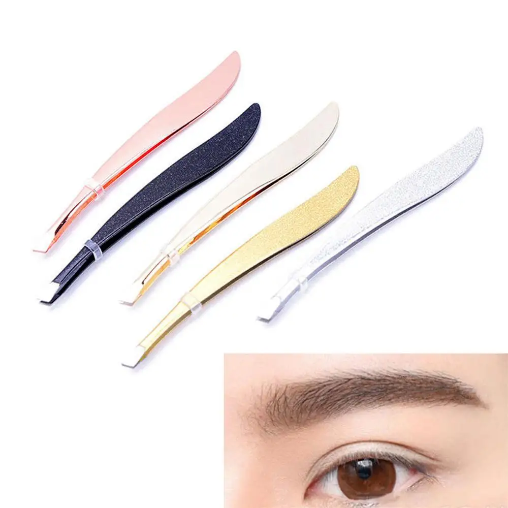 

Unique 5 Styles Colorful New Arrival Professional Stainless Steel Tweezer Eyebrow Face Nose Hair Clip Remover Tool Banana Clip