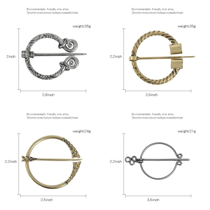 Броши "Викинг" Металлическая Булавка-накидка золотого и серебряного цвета на плечо, запонка-шаль, винтажные средневековые ювелирные изделия в стиле викингов, значок для женщин и мужчин