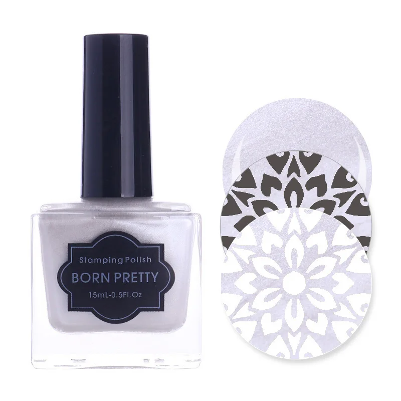 

BORN PRETTY 15ml Pearl Nail Stamping Polish 6 Sweet Colors White Pink Purple Olive Manicure Nail Stamping Plate Printing Polish