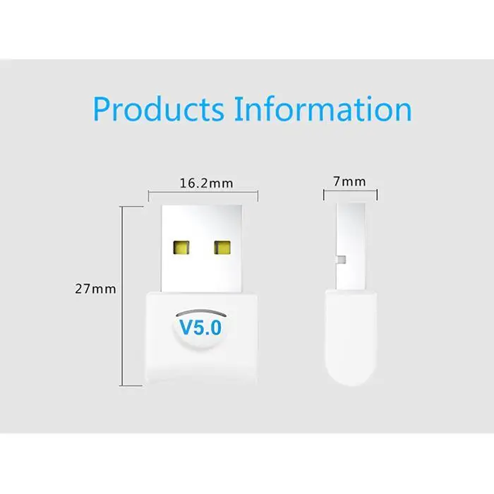 Беспроводной адаптер с Bluetooth 5,0 Bluetooth Dongle 20 (m) 10 (Mbps) для USB Plug and Play настольного компьютера