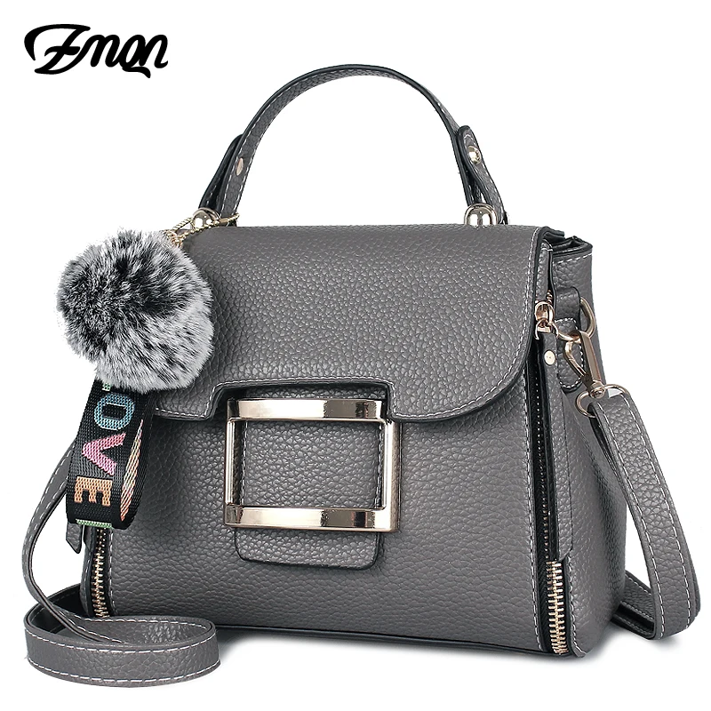 

ZMQN Women Crossbody Messenger Bags For 2018 Famous Designer Brand Women Leather Bag Hairball Handbags Ladies Shoulder Bag B315