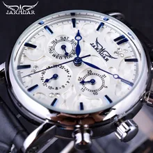 JARAGAR Blue Sky Jaraz Design Series Genuine Leather Bracelet Top Brand Luxury Men's Automatic Watch JARAGAR Blue Sky Jaraz Design Series Genuine Leather Bracelet Top Brand Luxury Men's Automatic Watch