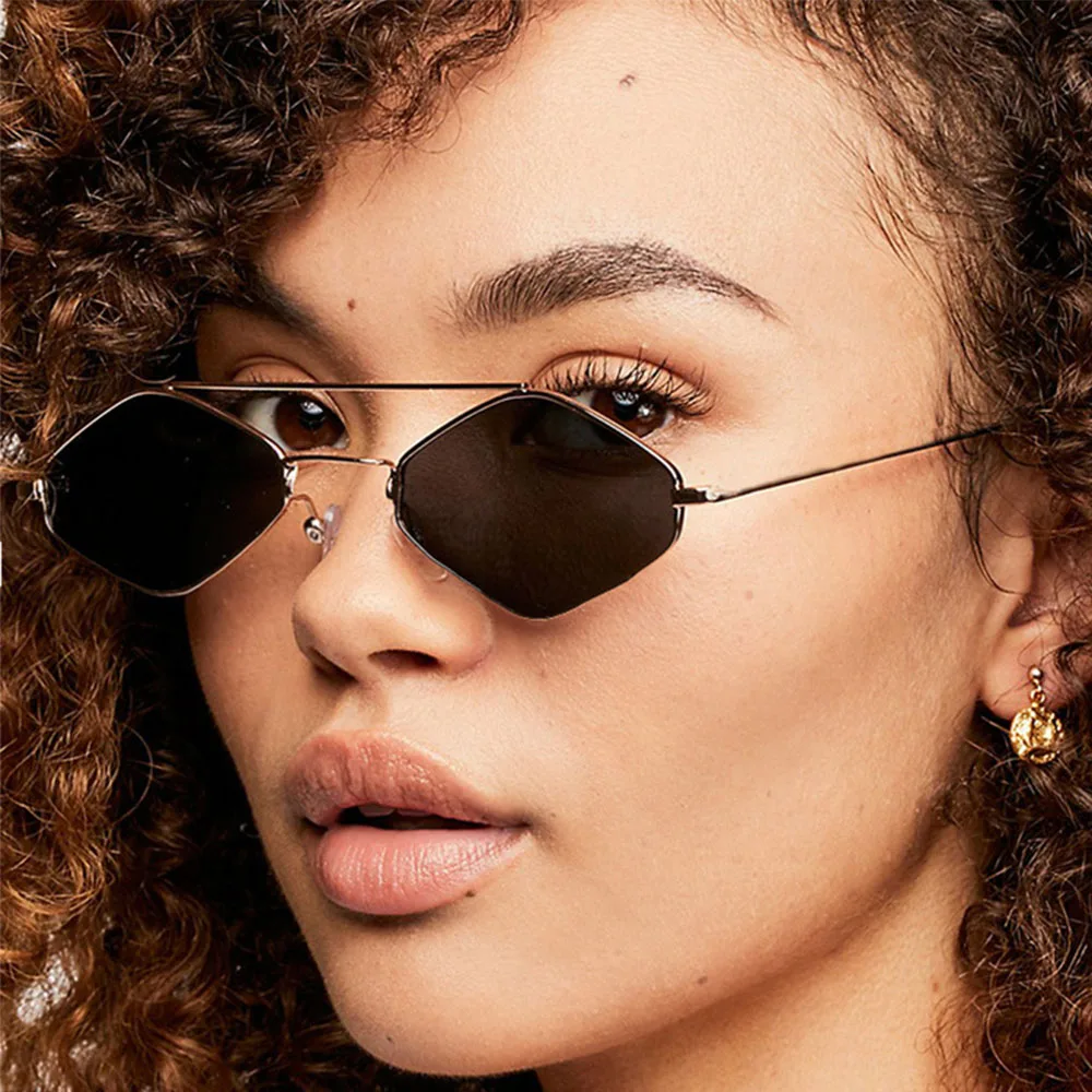 New Metal Double Beam Square occhiali da sole donna occhiali uomo rombo  montatura piccola occhiali da sole Vinatge Brand Designer 11 colori  Gafas|Women's Sunglasses| - AliExpress
