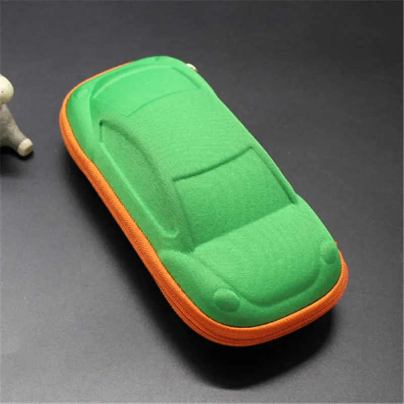 iboode Cute Cartoon Car Shape Glasses Case For Kids Sunglasses Eyeglasses Lovely Zipper Sun Glasses Holder Box Bag Protector