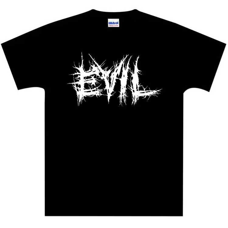 EVIL T-Shirt-белая футболка с принтом на черном HQ-фирменная новинка-Goth-Punk-Alt мужские