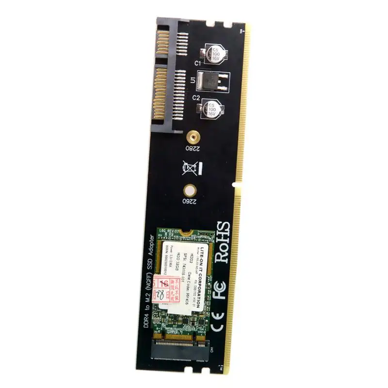 

M.2 Ngff B / M-Key Sata Ssd to 22pin Hard Disk Adapter Pcba with Ddr4 Black Connector Support