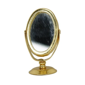 

1/12 Dollhouse Miniature Metal Mirror Mirror Gold