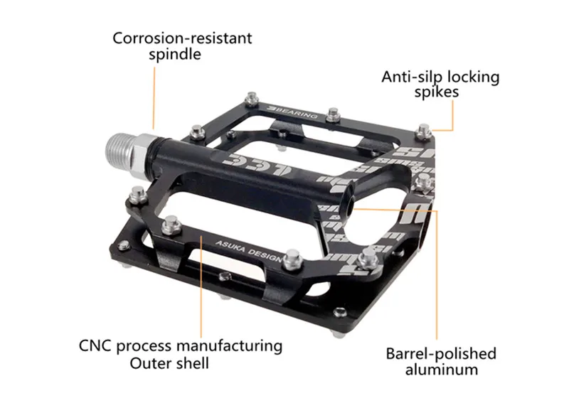 1 пара ЧПУ Алюминий сплава педали велосипеда ультра-тонкий Дизайн MTB педали 3 подшипники легкий велосипедов противоскольжения педаль