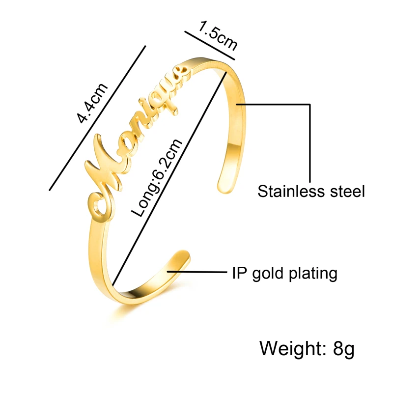 Персонализированные именные браслеты для женщин и мужчин ювелирные изделия из нержавеющей стали Регулируемые открытые именные таблички Pulseiras Sieraden