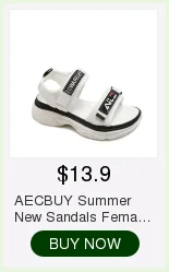 AECBUY Sandals Female Middle Heel 19 Summer New Thick Heel Water Drill One Word Buckle Fish Mouth High Heel Woman Shoes 7LXPb1