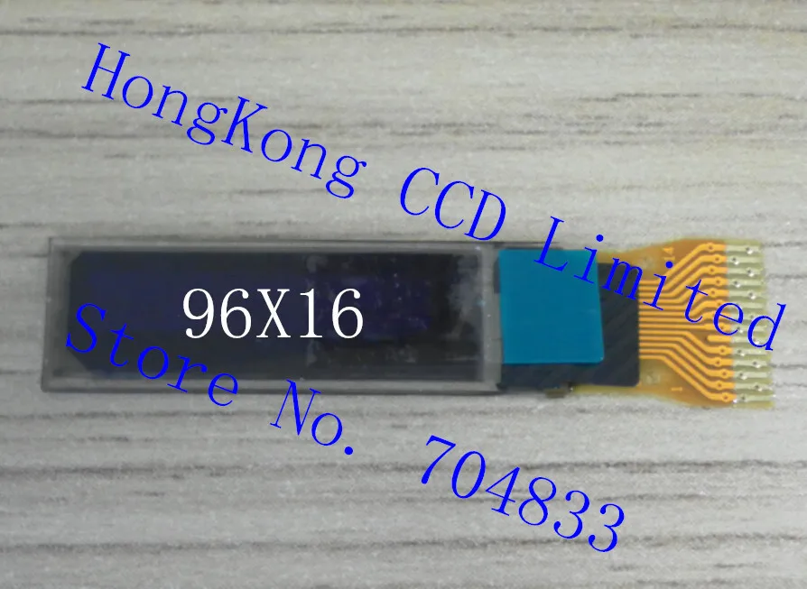 0,69 дюймовый белый OLED дисплей 14pin 96*16 IIC интерфейс белый OLED экран SSD1306 драйвер